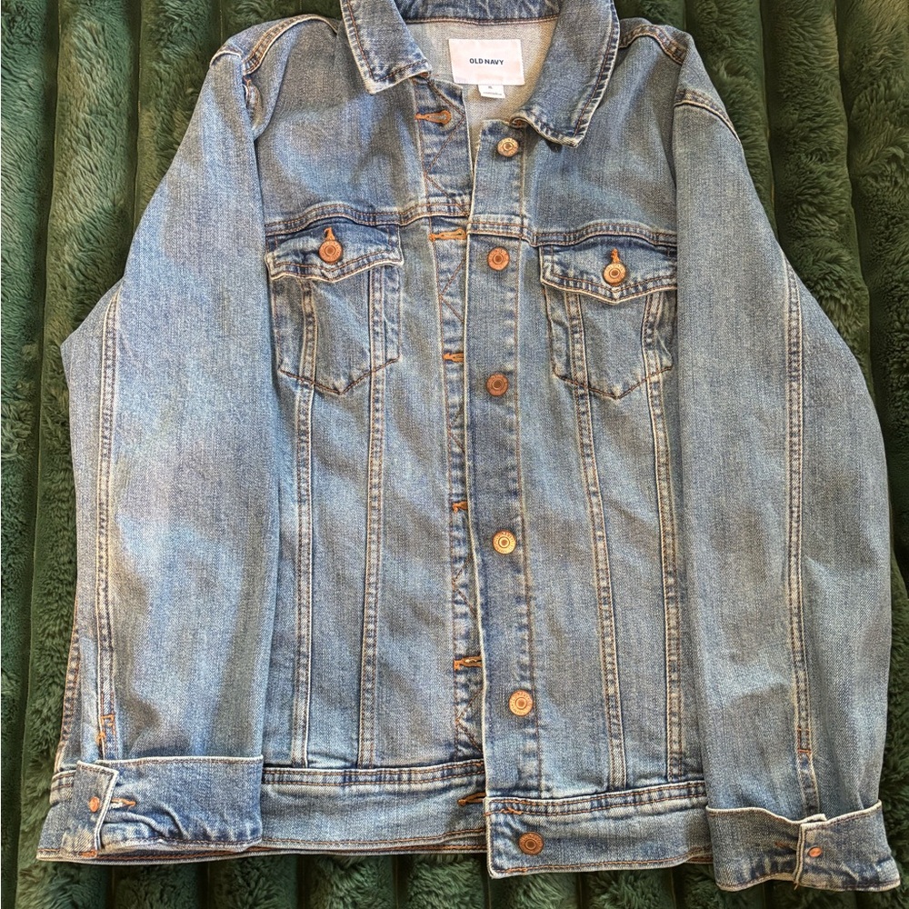 Denim Jacket With Eye Patch Design - image 2
